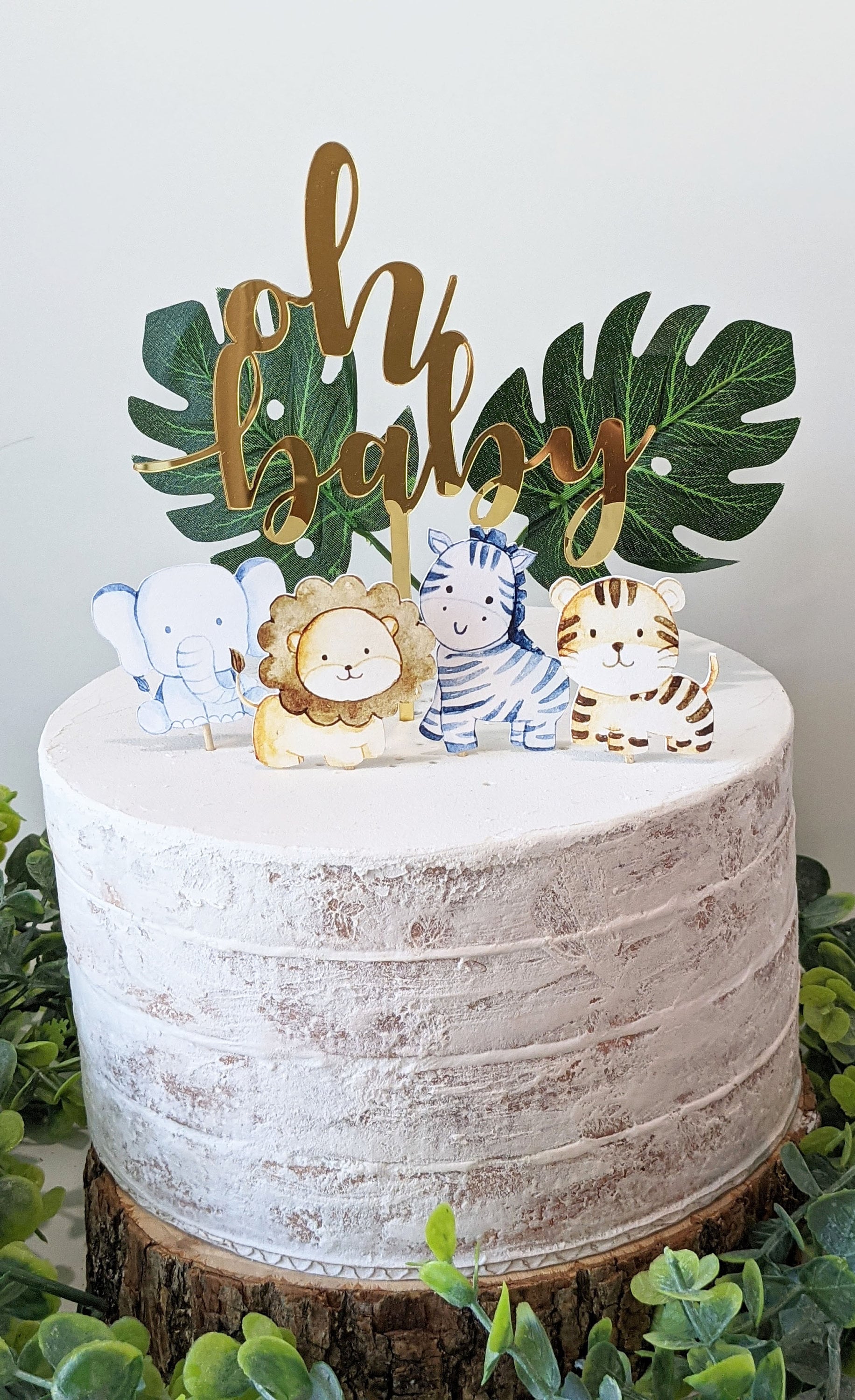 26 Pièces Décoration Gâteau Thème Jungle - Arbres Et Tournesols En Feutre - Pour Anniversaire, Baby Shower, Cupcakes