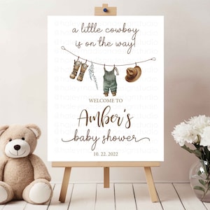 Cowboy Baby Shower Willkommensschild, Cowgirl Baby Shower Dekorationen, Cowboy Party Schild, Cowgirl Baby Shower Poster Board, HM788