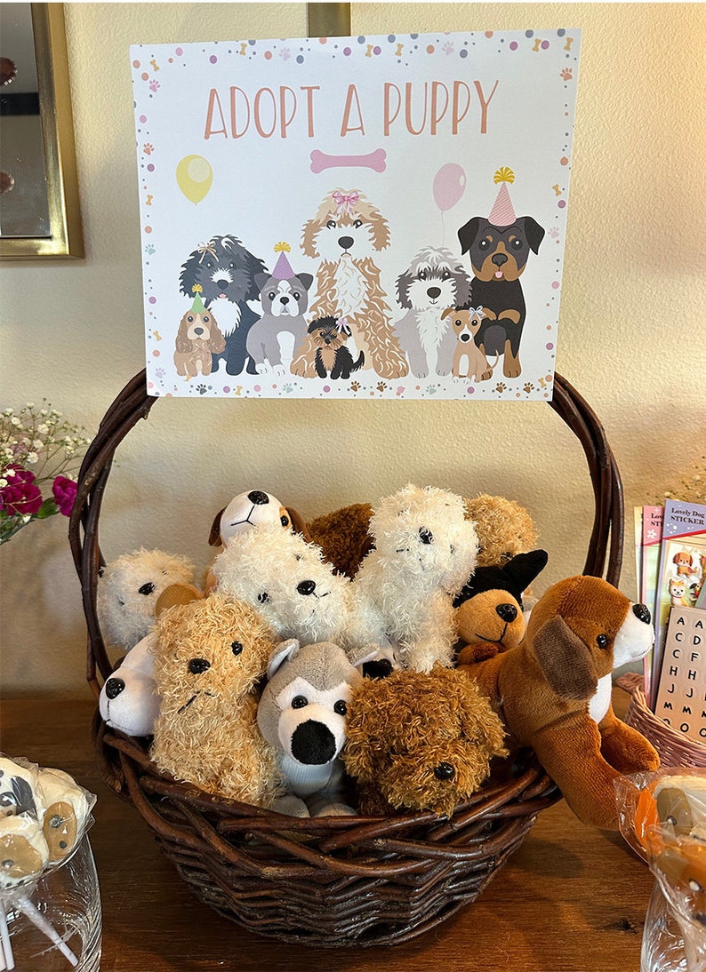 Adopt a Puppy Certificate and Puppy Favors, Puppy Party Adoption Cards ...