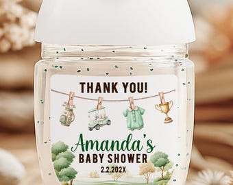 Little Putter Golf Baby Shower Hand Sanitizer Stickers set of 30, labels ONLY