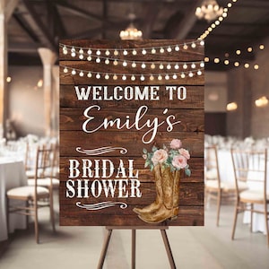 Cowgirl Bridal Shower Welcome sign, Western Country Welcome, Cowgirl Boots Rustic sign, western Bridal Shower decoration sign
