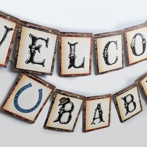 Cowboy baby shower sign, Welcome Baby sign, Little Cowboy baby sprinkle, Cowboy shower, Cowboy banner, HM788