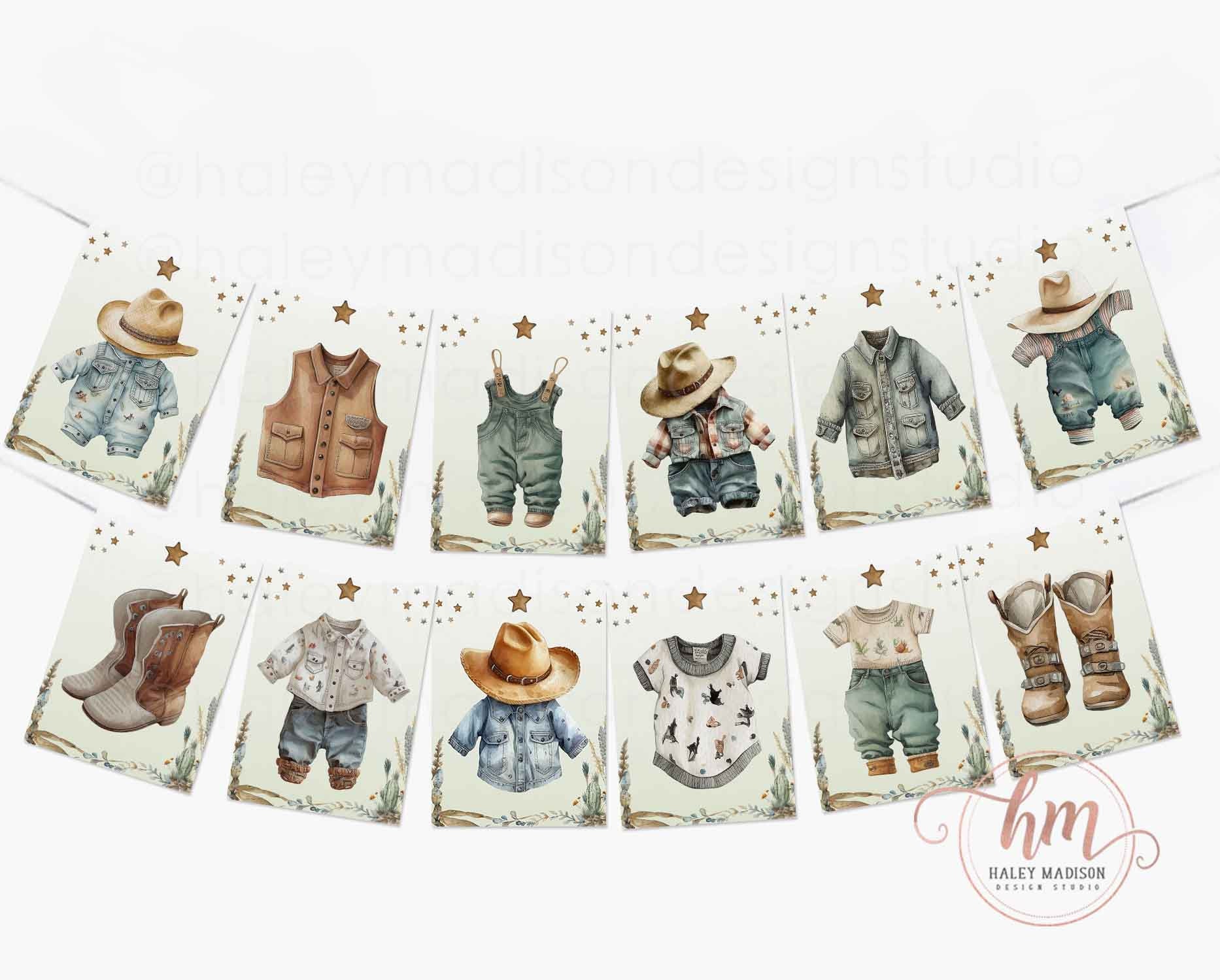 Cowboy baby outfits banner, Little Cowboy Banner, Cowboy birthday party banner, Cowboy baby sprinkle, Cowgirl baby shower sign, HM788