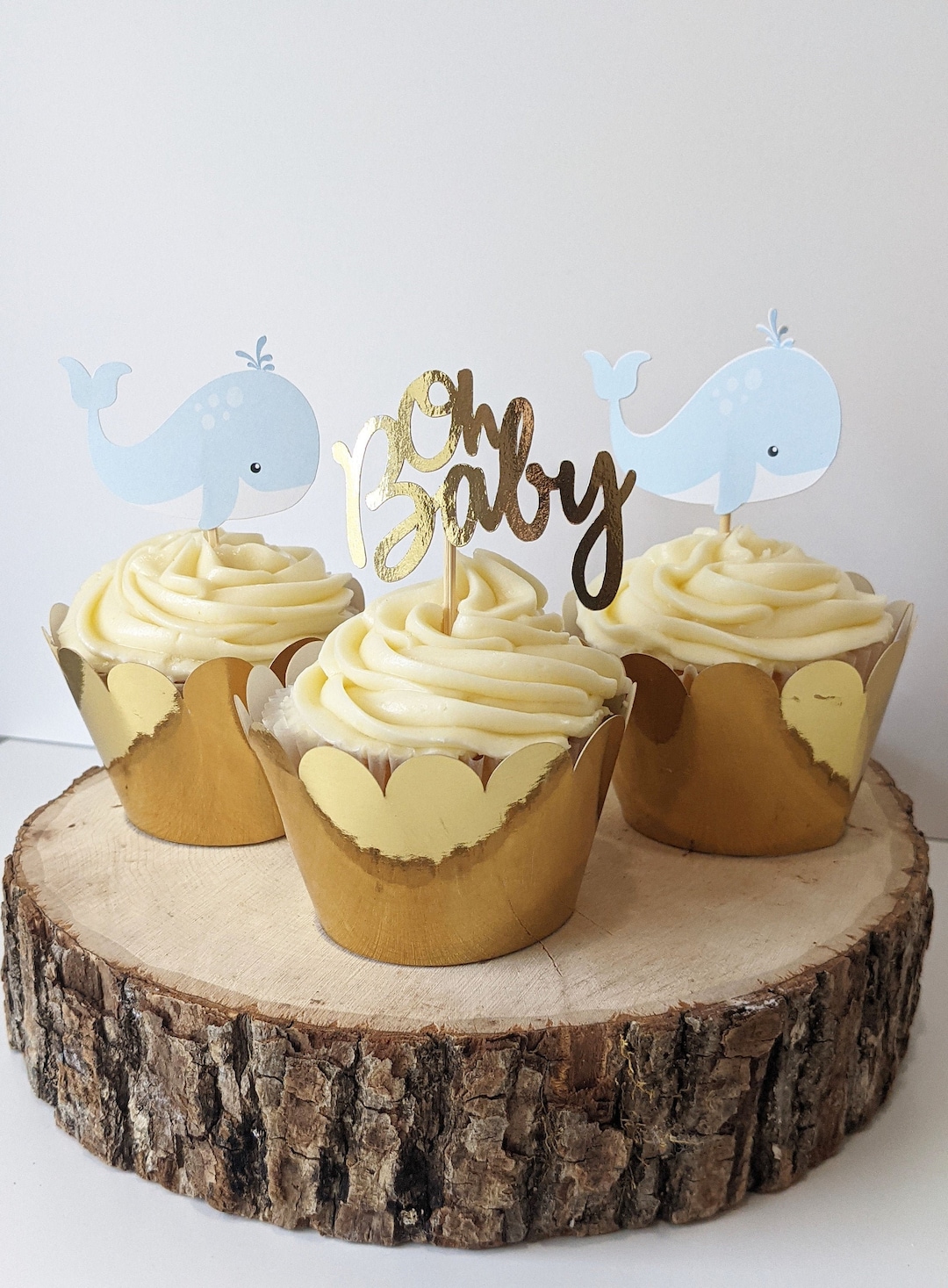 Whale Baby Shower Cupcake Toppers, Whale Cupcake Toppers, Whale Toppers