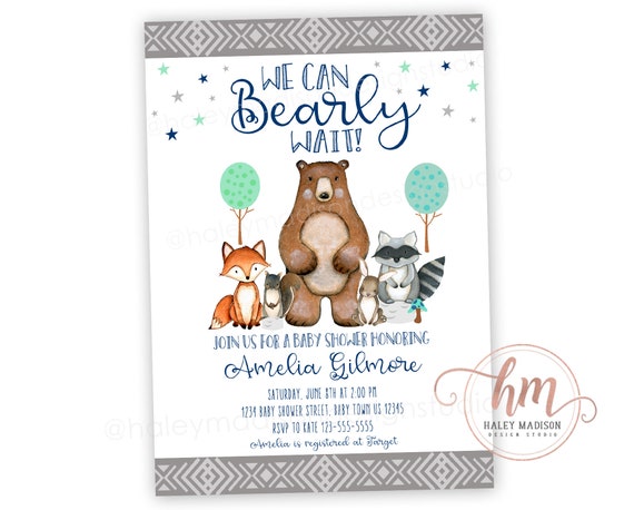 we can bearly wait baby shower