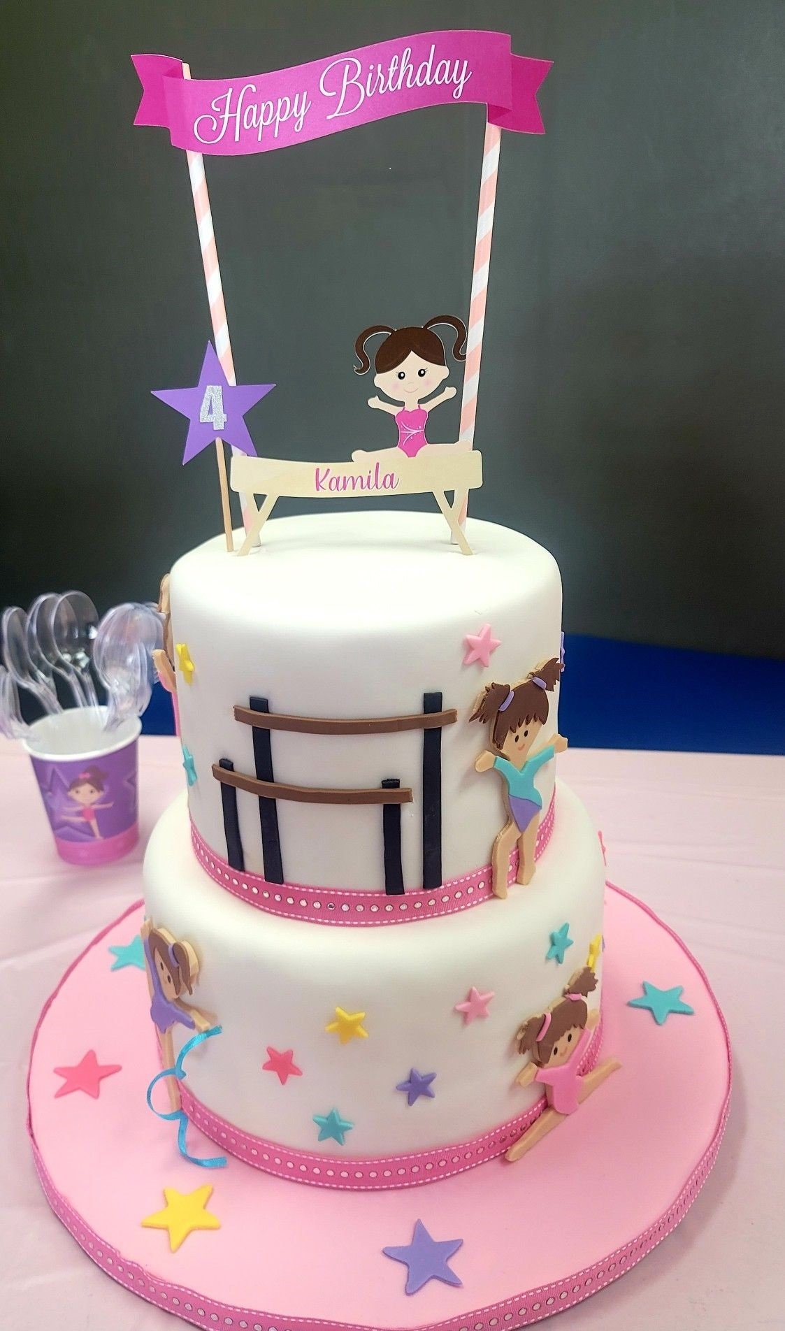 MAGJUCHE Rose Gymnastic 8 Cake Topper, Girl Rose Gold Glitter Gymnast 8th Birthday Party Decoration : Buy Online At Best Price In KSA - Souq Is Now