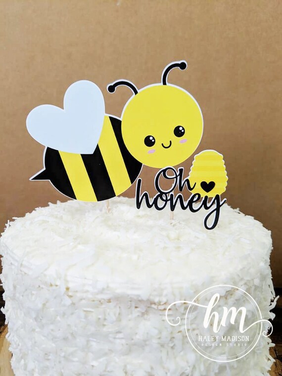 Bumble Bee Cake Topper Oh Honey Bee Baby Shower Decorations Etsy