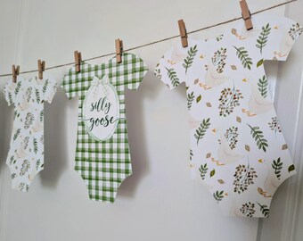 One Silly Goose bodysuit banner, Goose baby shower birthday party sign