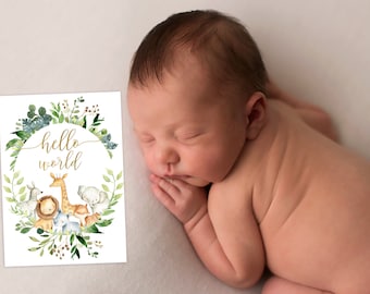 Jungle Milestone Cards, Safari Baby Milestone Cards, Baby Photo props, Newborn - 12 months, Baby's first year photo cards, Baby Gift HM952
