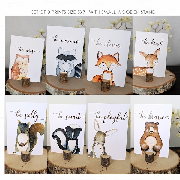 Set of 8 Woodland Centerpieces, Woodland Baby Shower Centerpiece Woodland Birthday Party Centerpiece woodland party decoration woodland sign