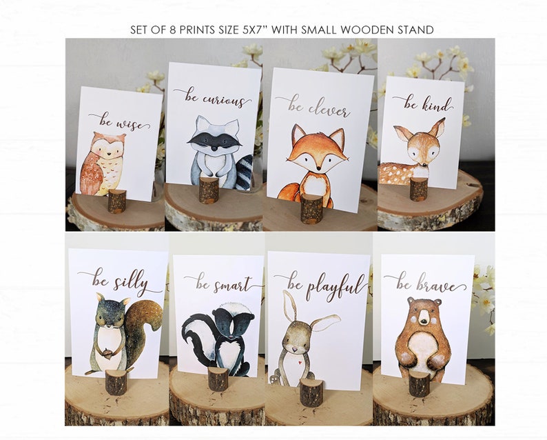 Set of 8 Woodland Centerpieces, Woodland Baby Shower Centerpiece Woodland Birthday Party Centerpiece woodland party decoration woodland sign