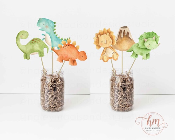 Set of 6 Dinosaur Centerpieces size 6", Dinosaurs Party Centerpieces, Dinosaurs baby shower, Dinosaurs Birthday Decorations