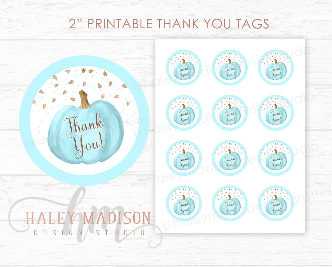 Little Pumpkin Thank You Tags Pumpkin Baby Shower Boy - Etsy