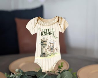 Little Knight Baby Shower Centerpieces, Dragons bodysuit Party Decor (Set of 6)