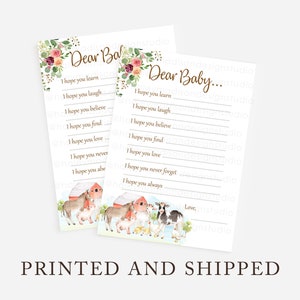 Blumen auf dem Bauernhof Wünsche für Baby Karten Liebe Baby Karten Baby Shower Wünsche für Baby Bauernhof Mädchen Babyparty Schild GEDRUCKT und VERSENDET HM596