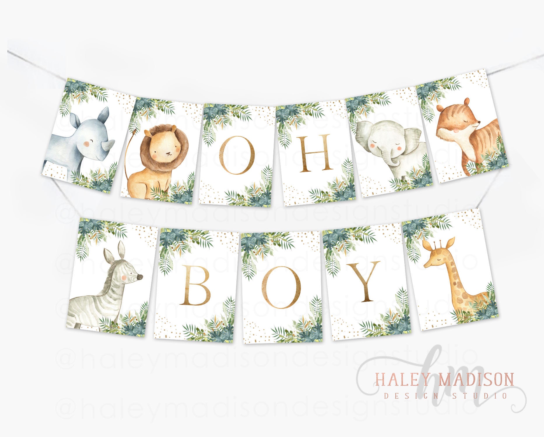 Jungle Oh Baby/oh Boy Banner Jungle Safari Baby Shower - Etsy