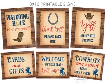 Little Cowboy Signs, Cowboy Table signs, Cowboy baby shower signs, Cowboy birthday party signs, Cowboy welcome sign, PRINTABLE FILES HM788