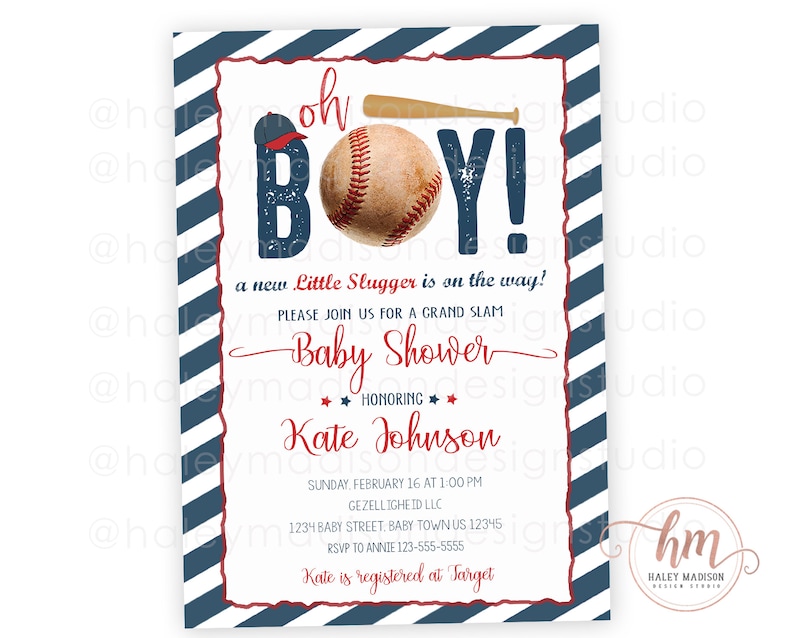 Vintage Baseball Baby Shower Invitation Baseball Invitation Etsy