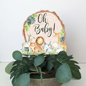 Jungle Baby Shower Centerpieces, Girl Jungle Baby Shower decorations, Baby shower centerpieces, baby shower decorations, centerpiece HM952