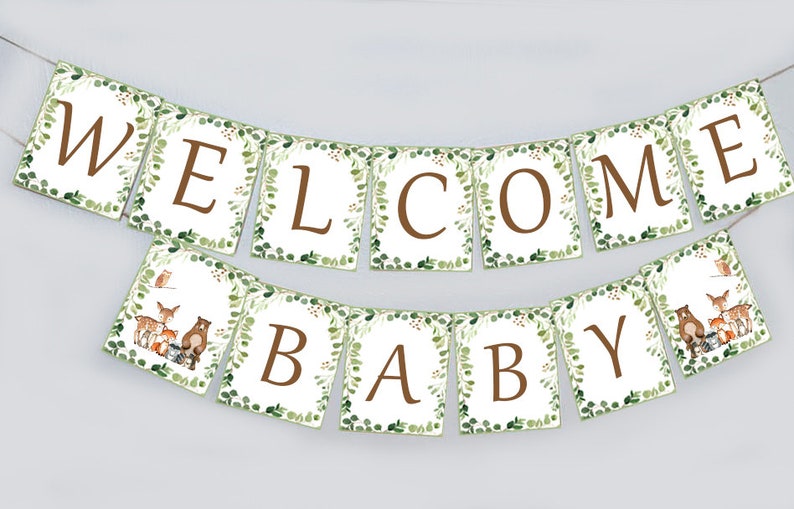 Woodland Baby Banner Baby Shower Banner Woodland Etsy