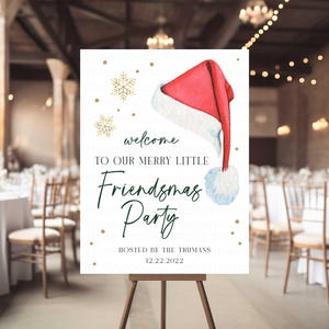 Christmas Party Welcome Sign, Merry Little Christmas Welcome Sign ...