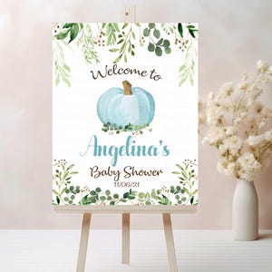 Little Pumpkin Welcome sign, Pumpkin baby shower welcome sign, Fall Baby Shower sign, Pink Pumpkin, Blue Pumpkin, Orange Pumpkin sign