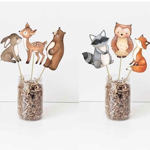 Set of 6 Woodland Animals size 6" centerpieces cutouts