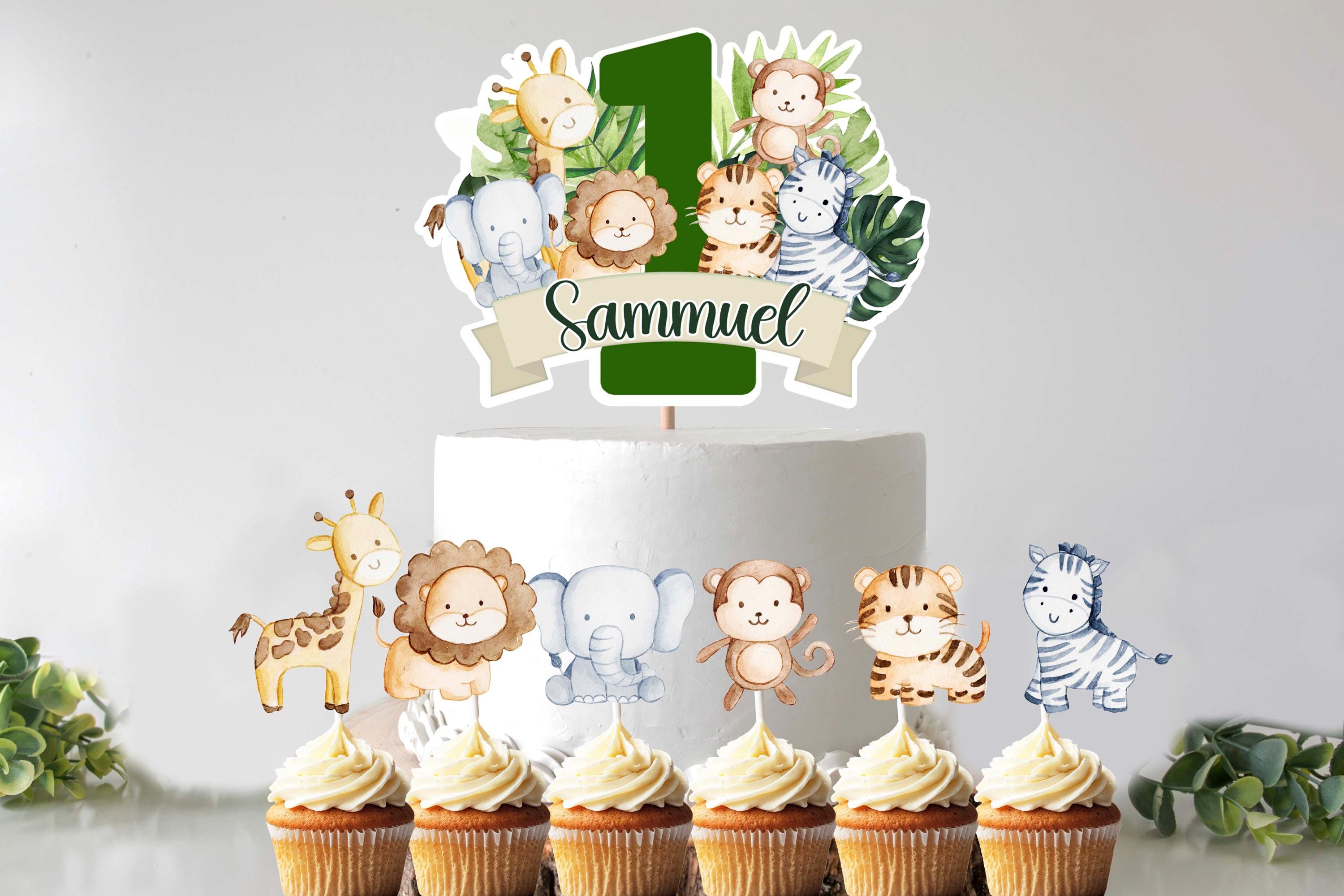 24-teiliges Jungle Cake Topper-Set – Waldtier-Deko Für Kuchen & Cupcakes