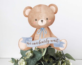 1 Bearly wait Baby Shower Centerpiece, Greenery Bear Baby Shower decorations, Bear Baby shower centerpieces, Teddy Bear Centerpieces  HM887
