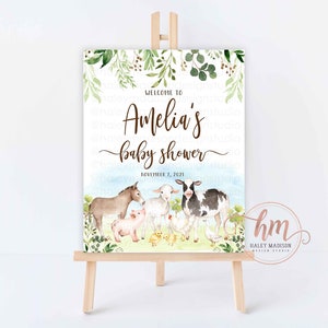 Farm Animals Welcome Sign, Farm Baby Shower Welcome sign, Farm Party Welcome Sign, Baby Farm animals Gender Neutral Welcome sign HM596