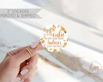 Little Cutie Stickers size 2" round, Orange theme labels