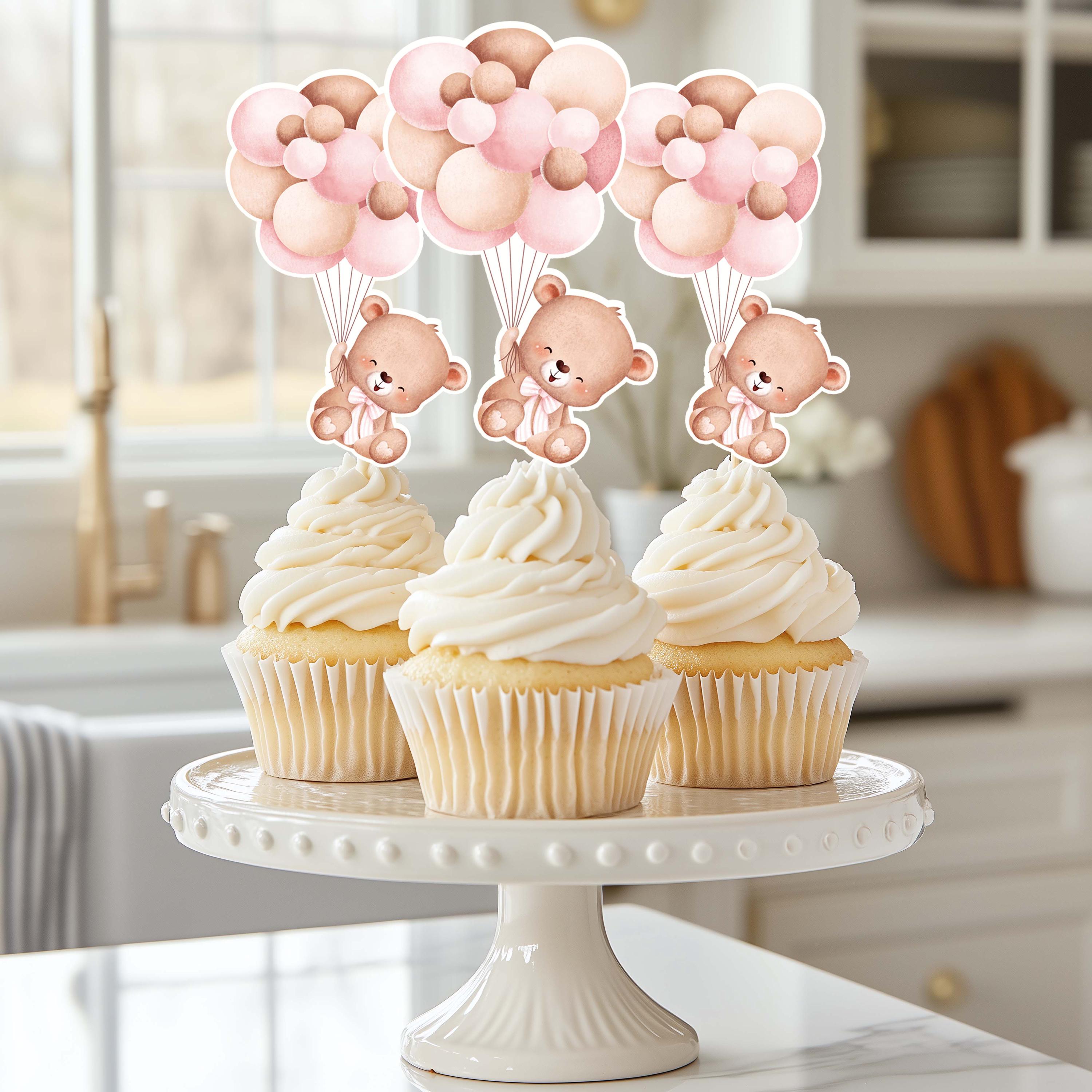 Teddy Bear Cupcake Toppers, Baby Shower Decorations - Etsy