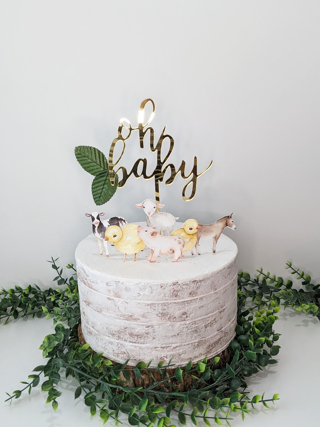 Oh Baby Kuchendekoration – Goldener Kuchenaufsatz, Wiederverwendbar Für Babyparty & Gender Reveal