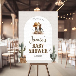 Cowboy Baby Shower Willkommensschild, Cowgirl Baby Shower Dekorationen, Cowboy Party Schild, Cowgirl Baby Shower Poster Board, HM788