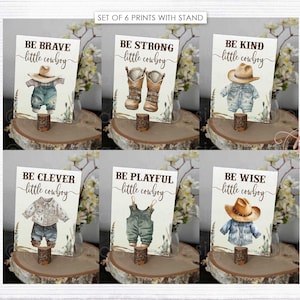 Set of 6 Vintage Cowboy Center Pieces Cowboy Baby Shower Center piece Birthday Party Vintage Cowgirl decor Be Prints HM788