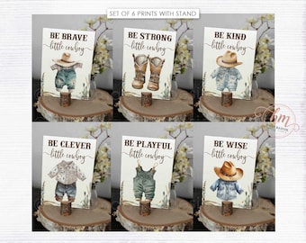 Set of 6 Vintage Cowboy Center Pieces Cowboy Baby Shower Center piece Birthday Party Vintage Cowgirl decor Be Prints HM788