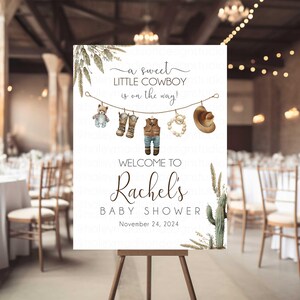 Cowboy Baby Shower Willkommensschild, Cowgirl Baby Shower Dekorationen, Cowboy Party Schild, Cowgirl Baby Shower Poster Board, HM788