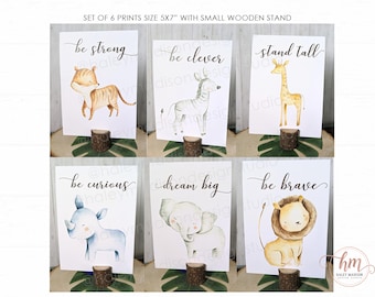 Set of 6 Jungle Animals Double sided Center Pieces size 5x7 Jungle Baby Shower Jungle Birthday Party Center piece Jungle Safari HM952