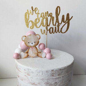 We Can Bearly Wait Cake Topper, Teddy Bear Baby Shower Cake Sign - Etsy