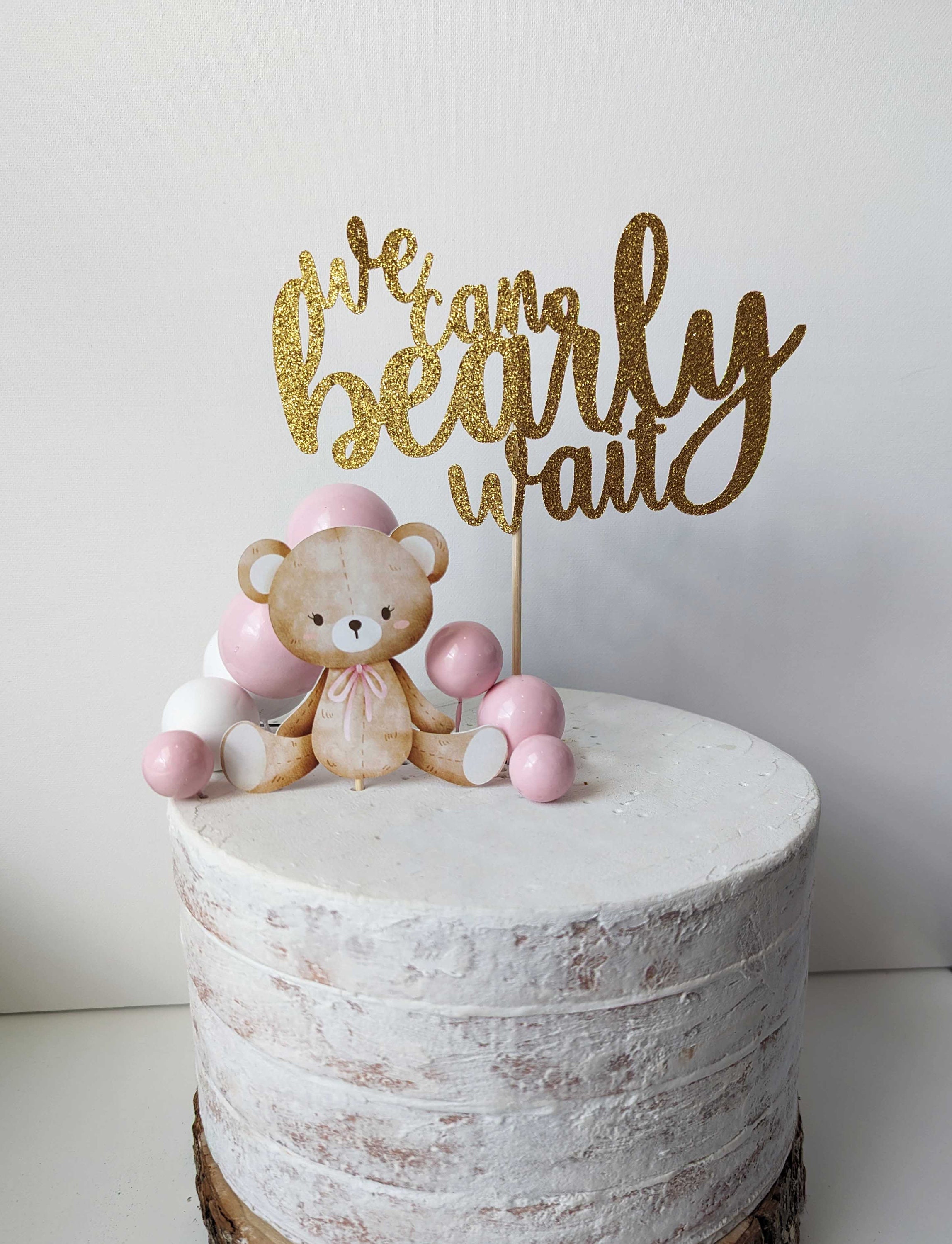 We Can Bearly Wait Cake Topper, Teddy Bear Baby Shower Cake Sign - Etsy