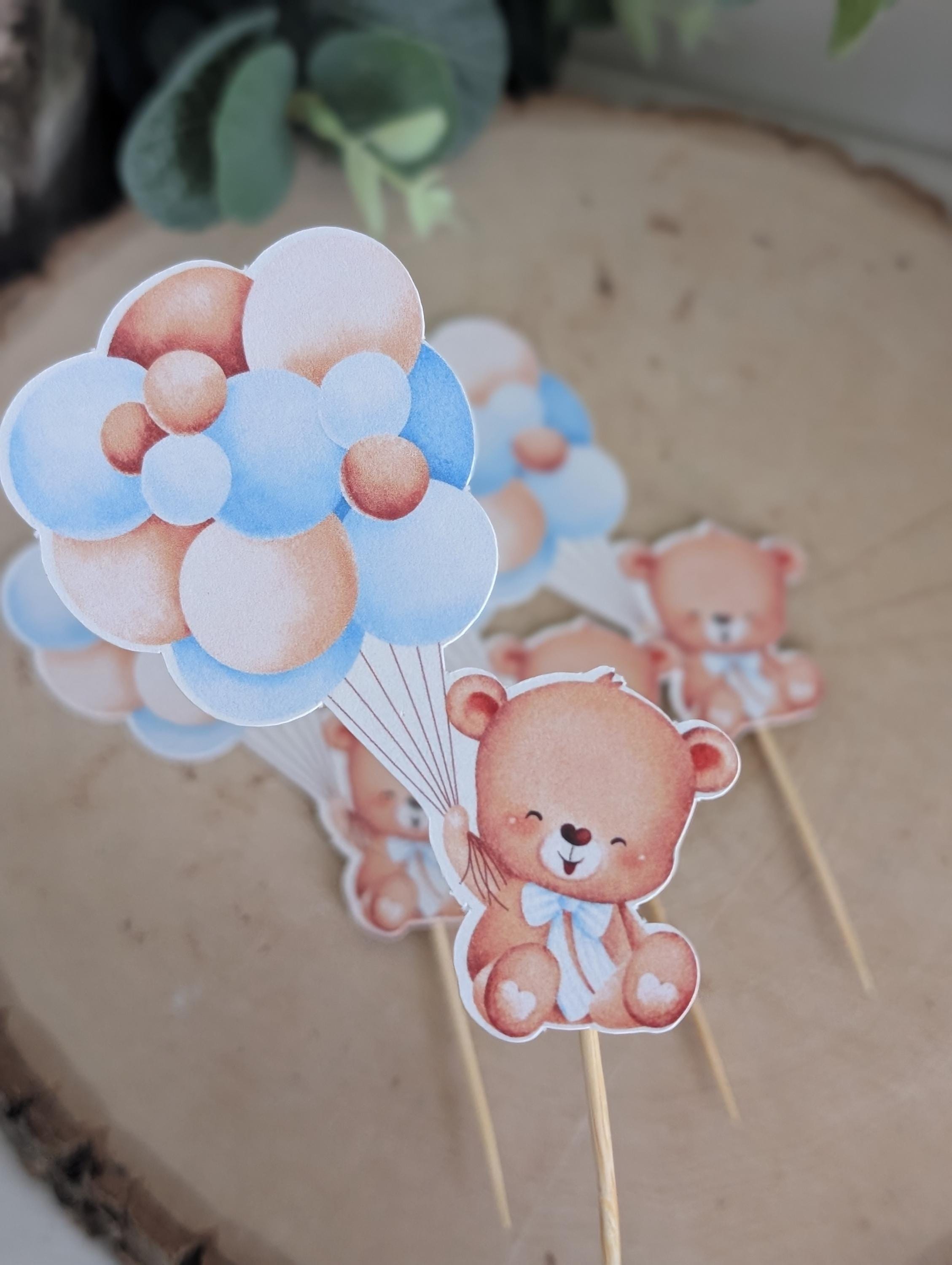 Teddy Bear Cupcake Toppers, Baby Shower Decorations - Etsy