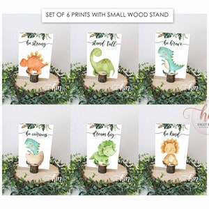 Set of 6 Dinosaurs Center Pieces Dinosaurs Baby Shower Center piece Birthday Party Dinosaurs Party decor Be Prints, be brave 5x7 prints Dino