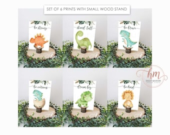 Set of 6 Dinosaurs Center Pieces Dinosaurs Baby Shower Center piece Birthday Party Dinosaurs Party decor Be Prints, be brave 5x7 prints Dino