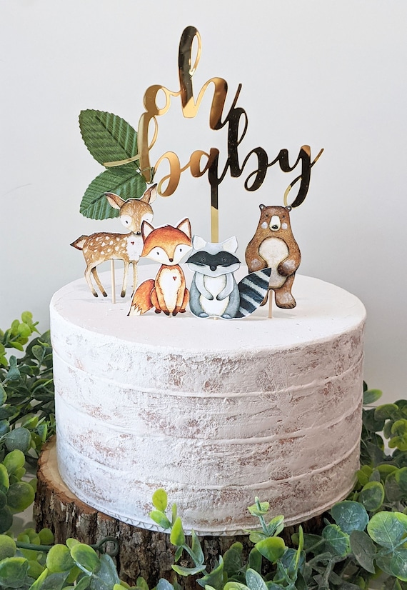 Woodland oh Baby Cake Topper, Woodland Baby Shower Cake Topper, Woodland  Boy, Gender Neutral and Baby Girl Cake Topper, Woodland Decor 