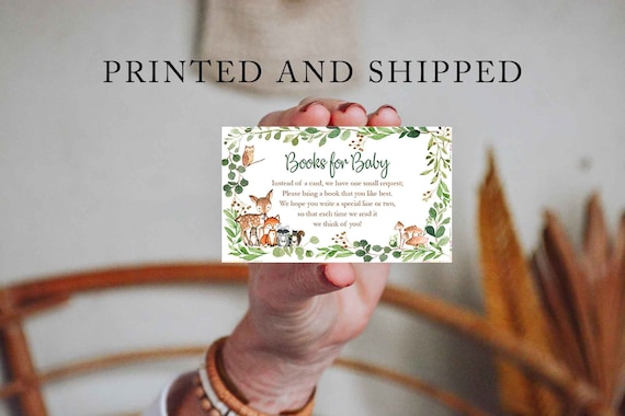 Woodland Book Request Cards, Books for Baby Cards, Woodland Baby Shower cards, Woodland Baby Shower Bring a Book cards, Books for Baby card