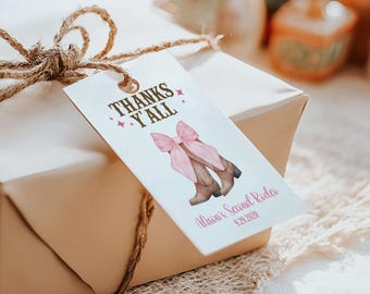 Cowgirl Thank You Tags, Western Baby Shower, Cowboy Birthday Party
