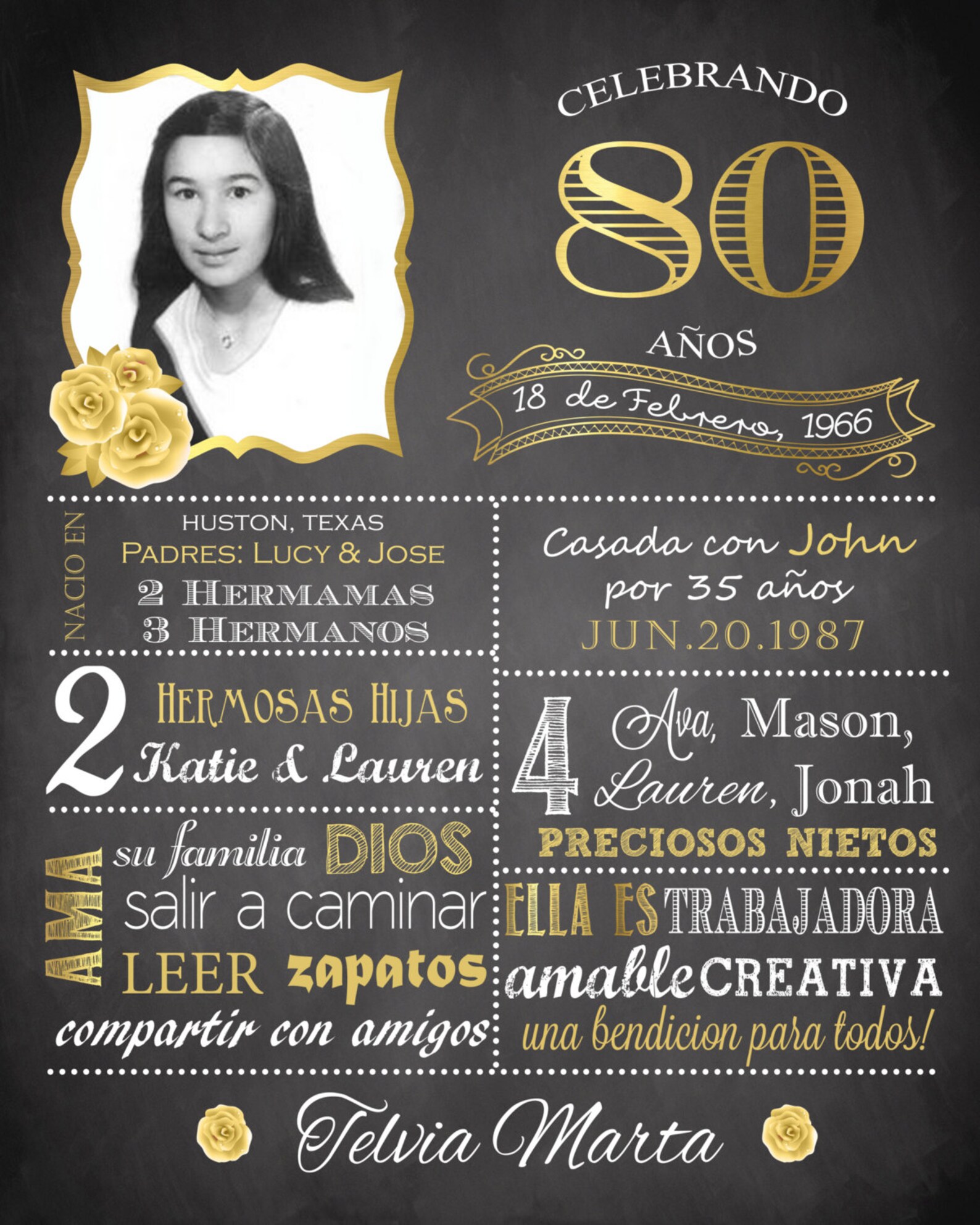 Spanish 50th 60th 70th 80th 90th Birthday Chalkboard Etsy Spanish 50th 60th 70th 80th 90th Birthday Chalkboard Etsy