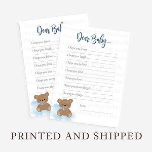 Teddy Bear Wishes for Baby, Dear Baby cards, Teddy bear Baby Shower wishes for baby, Teddy Bear Gender Neutral IMPRESO y ENVIADO HM887