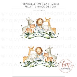 PRINTABLE Jungle Cake Topper, Jungle It's a Boy Cake Topper Jungle ...