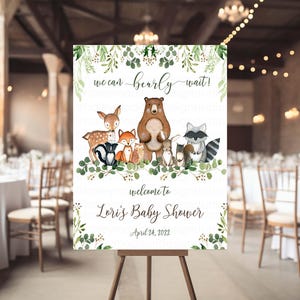 Bearly Wait welcome sign, Woodland baby shower Welcome sign, Woodland bearly wait welcome sign, Woodland baby shower sign, gender neutral